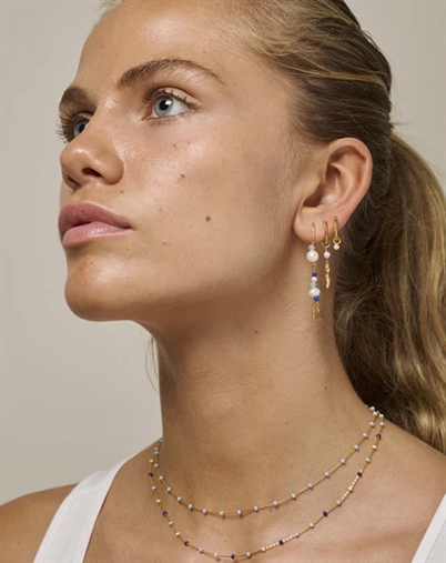 Enamel Copenhagen - Sofia Øreringe - Marine/Guldfarvet